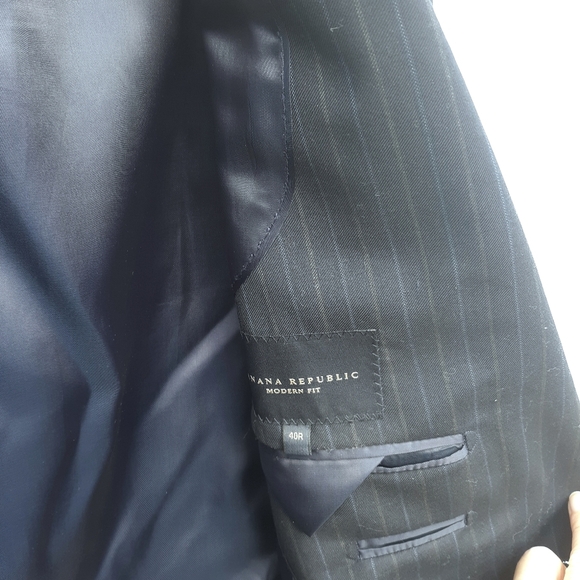 Banana Republic Wool Pinstripe Suit Jacket - Picture 6 of 8